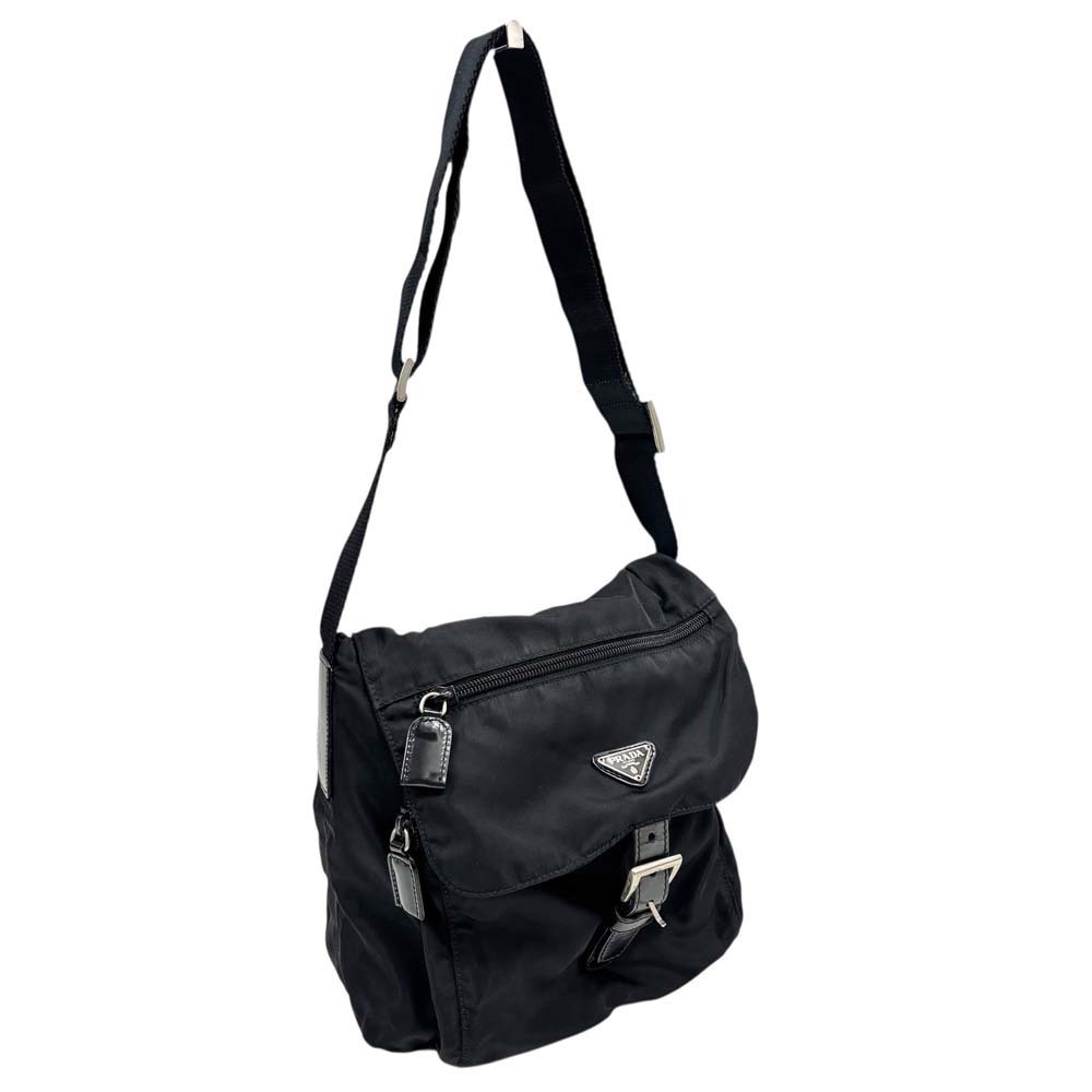 Prada Tessuto messenger Crossbody bag black